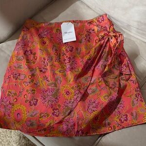 Pink Floral Midi Skirt